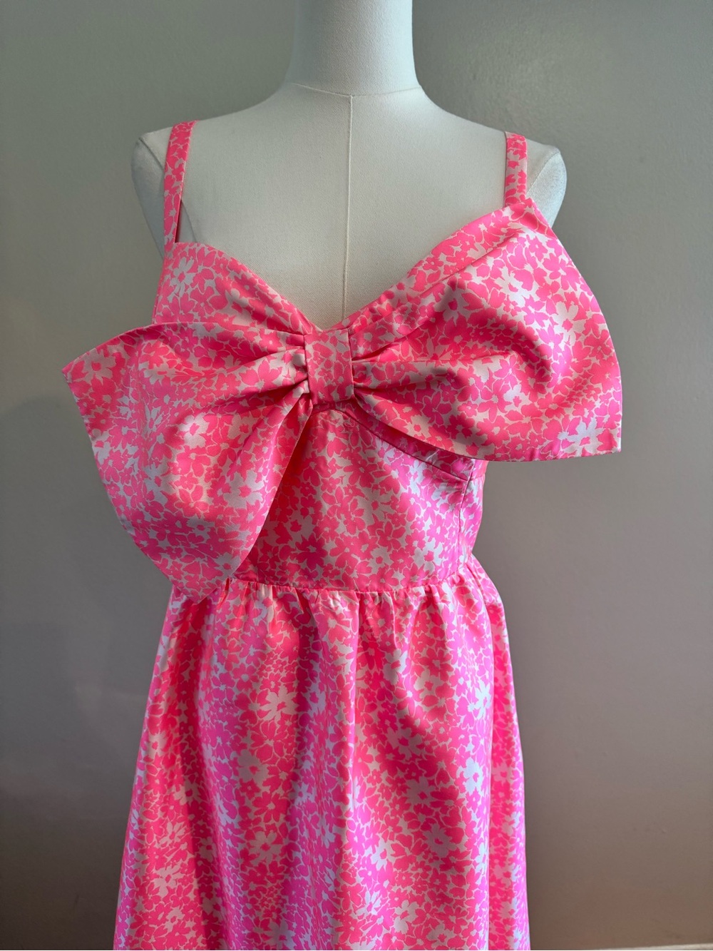 NWT Lilly Pulitzer Ellara Jacquard Pink Floral Bow Midi Dress - Picture 3 of 9